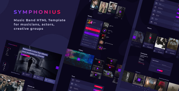 Symphonius – Music Band HTML Template
