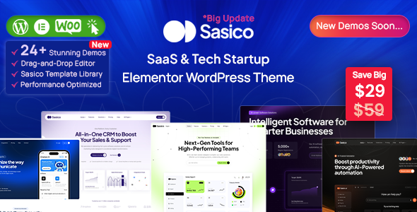 Sasico – SaaS & Tech Startup WordPress Theme