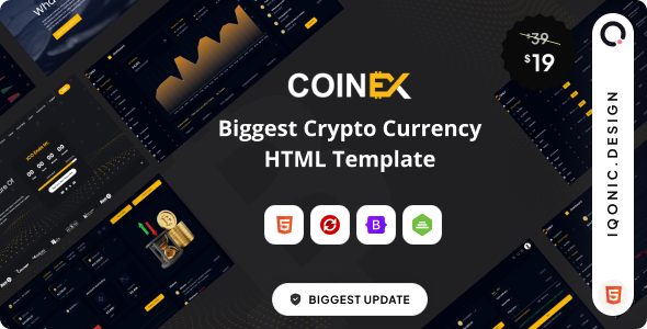 COINEX – Crypto Admin Dashboard Template