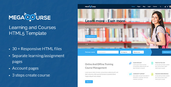 Megacourse – Learning and Courses HTML5 Template