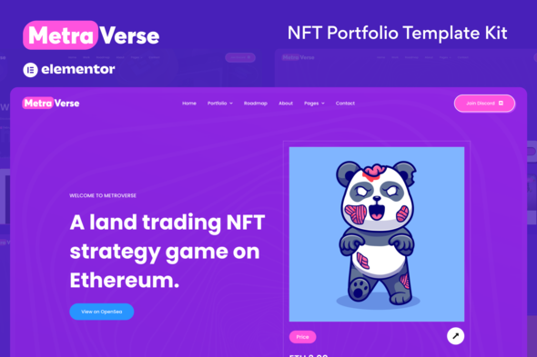 Metraverse – NFT Portfolio Elementor Template Kit