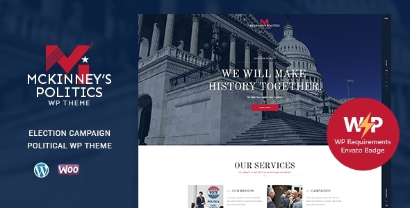 MCKinney’s Politics – Elections Campaign & Social Activism WordPress Theme
