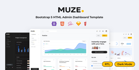 Muze – Bootstrap 5 HTML Admin Dashboard Template