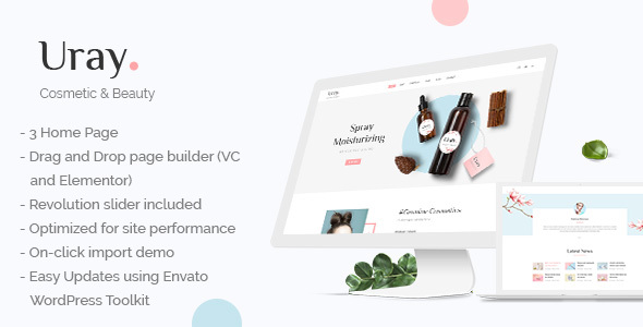 Uray – Cosmetic & Beauty Shop WordPress WooCommerce Theme