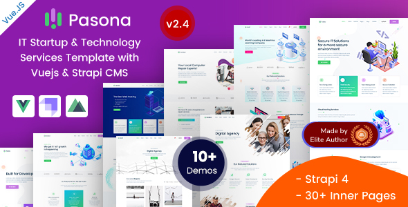 Pasona – IT Startup & Technology Services Vuejs Strapi 4 Template