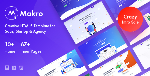 Makro – Creative HTML Template For Saas & Startup