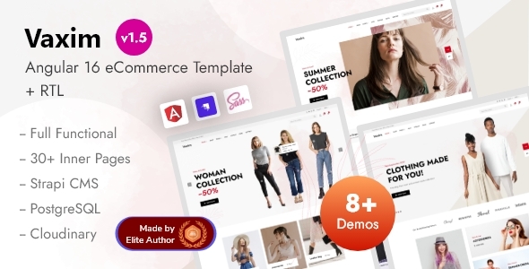 Vaxim – Angular 16 eCommerce Shop with Admin Dashboard