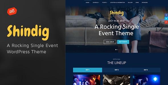 Shindig – A Rocking Single Event WordPress Theme