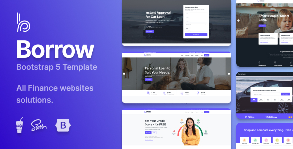 Borrow – Loan Company Responsive Website Templates