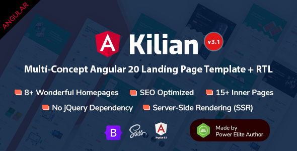 Kilian – Angular 20 Multipurpose Landing Page Template