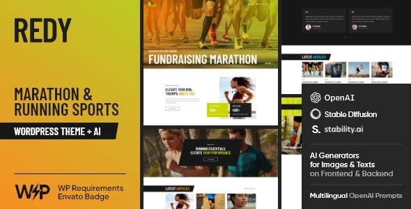 Redy – Marathon & Running Sports WordPress Theme