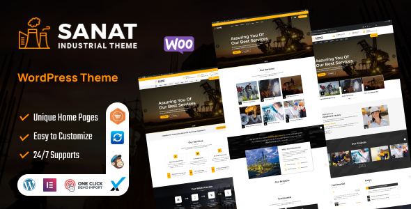 Sanat – Factory & Industry WordPress Theme