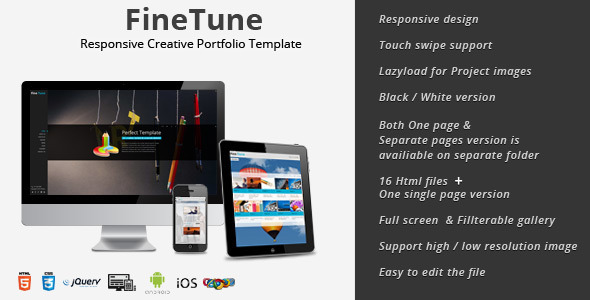 FineTune – Responsive Creative Portfolio Template