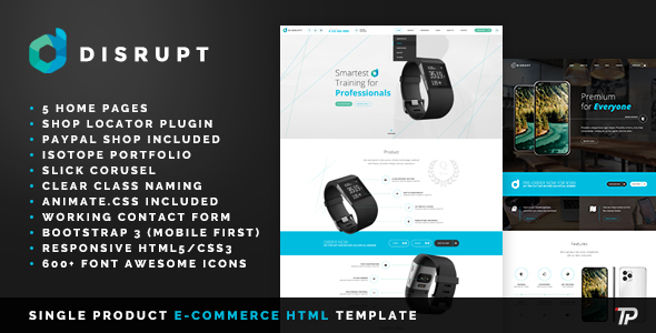 Disrupt – Single Product e-Commerce HTML Template