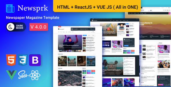 Newsprk – React Blog Magazine Template
