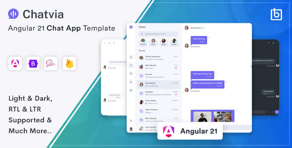 Chatvia – Angular 21 Chat App Template