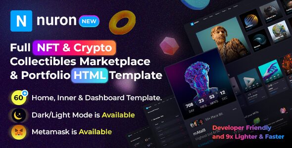 Nuron – NFT Marketplace HTML Template