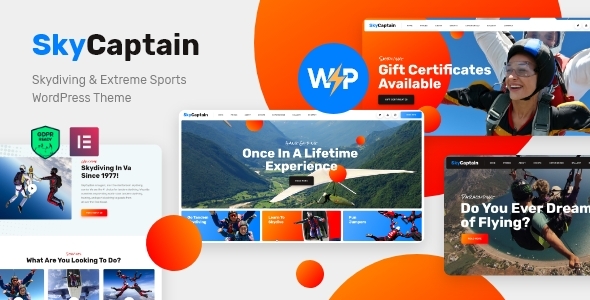 SkyCaptain – Skydiving, Parachute & Extreme Sports WordPress Theme