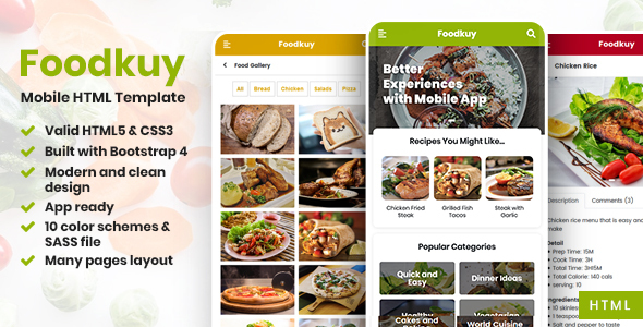 Foodkuy – Mobile HTML Template