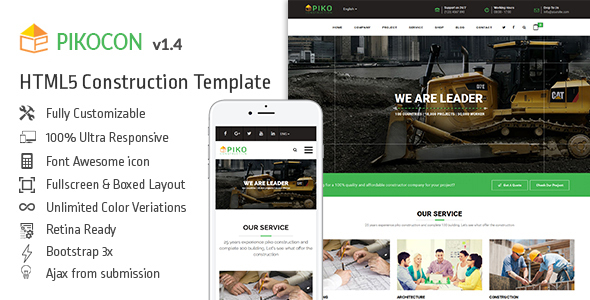 Pikocon – Construction Building Company HTML5 Template