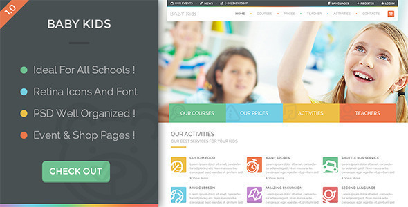 Baby Kids – Education Primary School For Children HTML Template