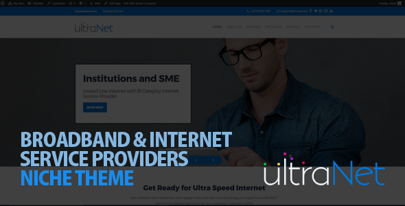 UltraNet – Broadband & Internet Service Providers WordPress Theme