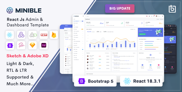 Minible – React Admin & Dashboard Template