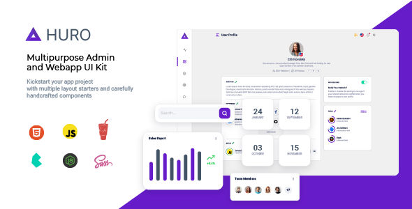 Huro – Multipurpose Admin and Webapp UI Kit