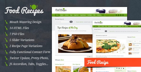 Food Recipes – HTML Template