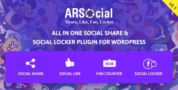 ARSocial – Social Share Buttons & Social Locker Plugin
