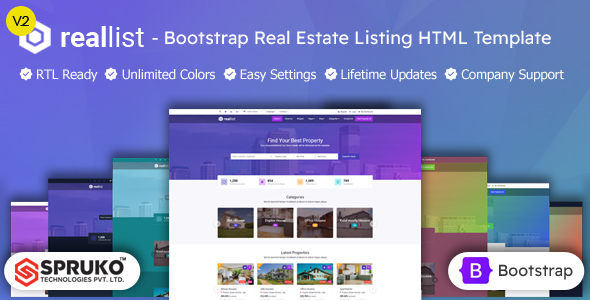 Reallist – Real estate Property listing  Bootstrap Responsive HTML Template