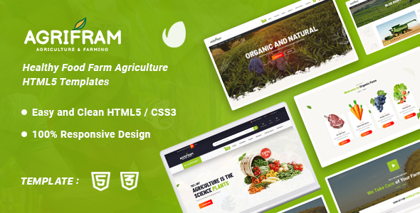 Agrifram – Agriculture and Organic Food HTML Template
