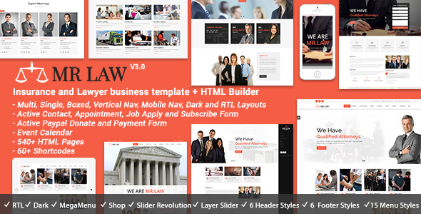 MrLaw –  Attorney HTML Template
