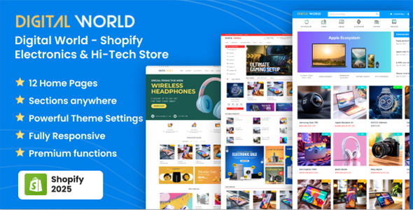 Digital World – Sectioned Responsive Shopify Theme for Electronics & Hi-Tech Store