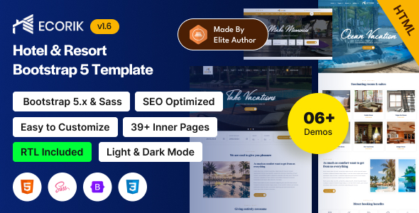 Ecorik – Hotel & Resort Bootstrap 5 Template