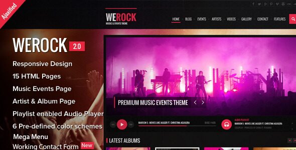 WeRock – Ajax Music Radio Streaming & Event HTML Template