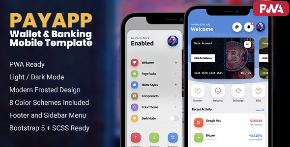 PayApp – Wallet & Banking PWA Mobile Template