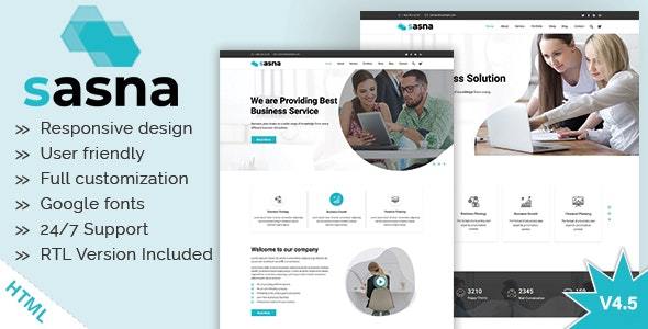 Sasna – Multipurpose Business HTML Template + RTL
