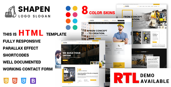 Shapen – Construction Architecture HTML