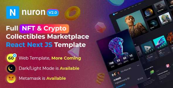Nuron – NFT Marketplace React NextJS Template