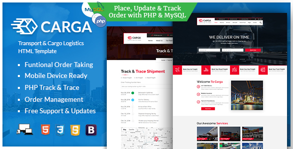 Carga – Transport & Cargo Responsive HTML Template
