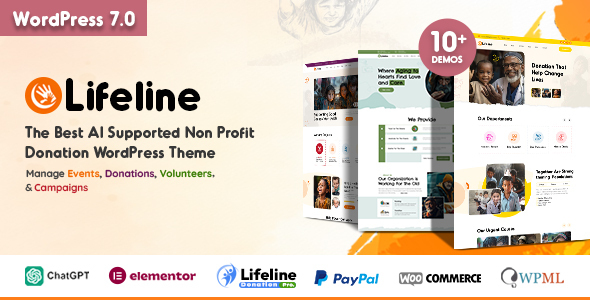 Lifeline – 2026 Charity Donation WordPress Theme