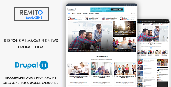 Remito – Responsive Magazine News Drupal 11 Theme