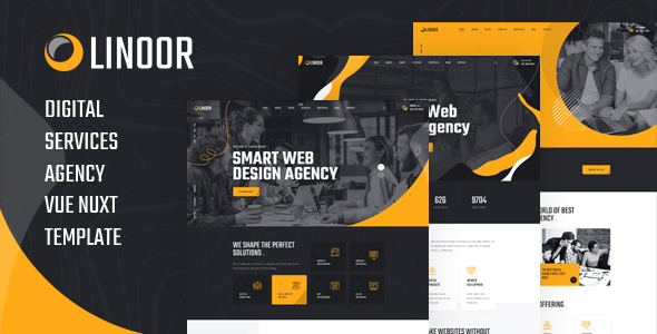 Linoor – Vue Nuxt Digital Agency Services Template