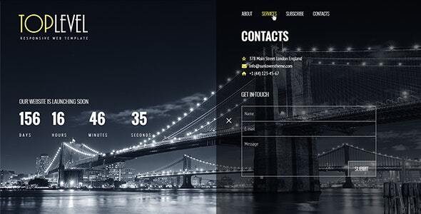 TopLevel – Responsive Countdown Landing Page