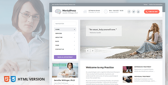Psychology, Counseling & Medical Website Template – MentalPress