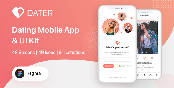 Dater – Figma Dating UI Kit For Mobile App