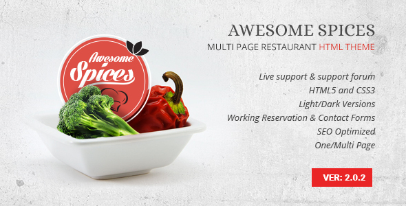 Awesome Spice – Restaurant / Cafe HTML Template