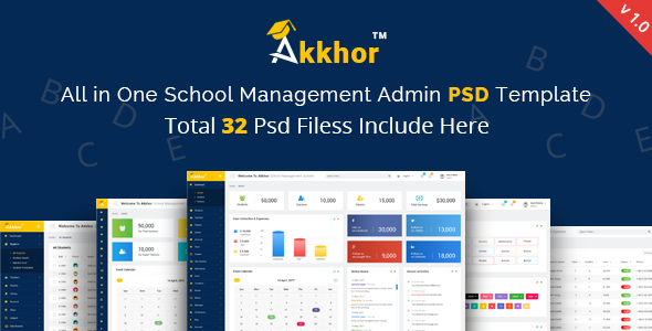 Admin – Akkhor School Management System PSD