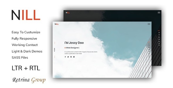 Nill – Bootstrap 5 personal, portfolio and resume template + RTL